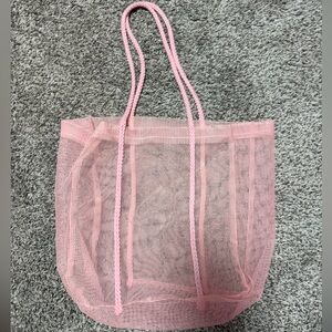 Pink Mesh Tote Bag